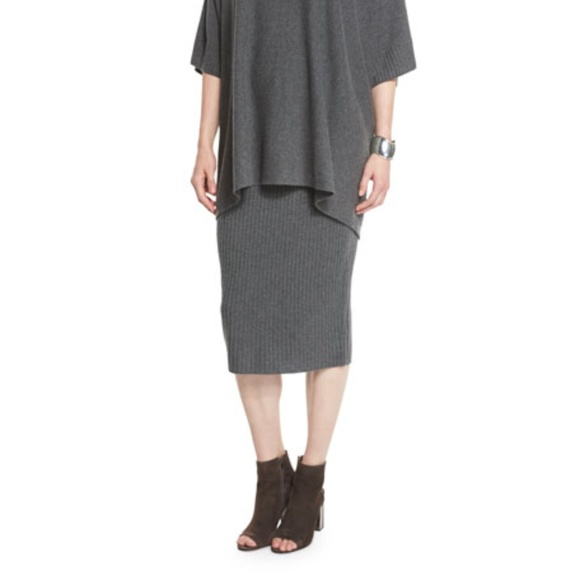 Eileen Fisher Dresses & Skirts - Eileen Fisher Project Gray Ribbed Knit Skirt
